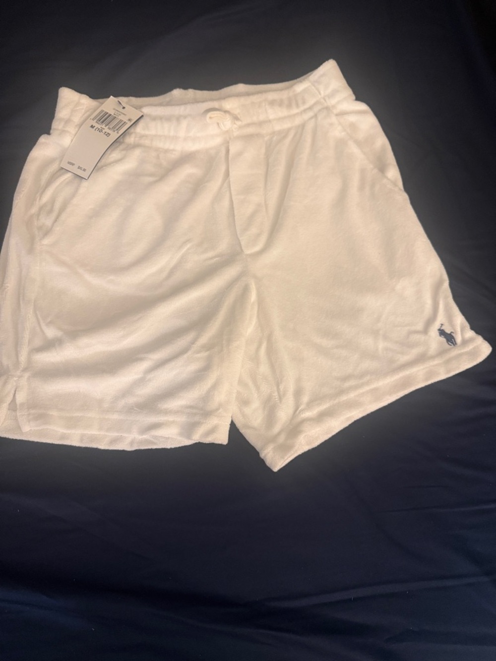 Polo by Ralph Lauren White Terry Cloth Shorts with Navy Pony